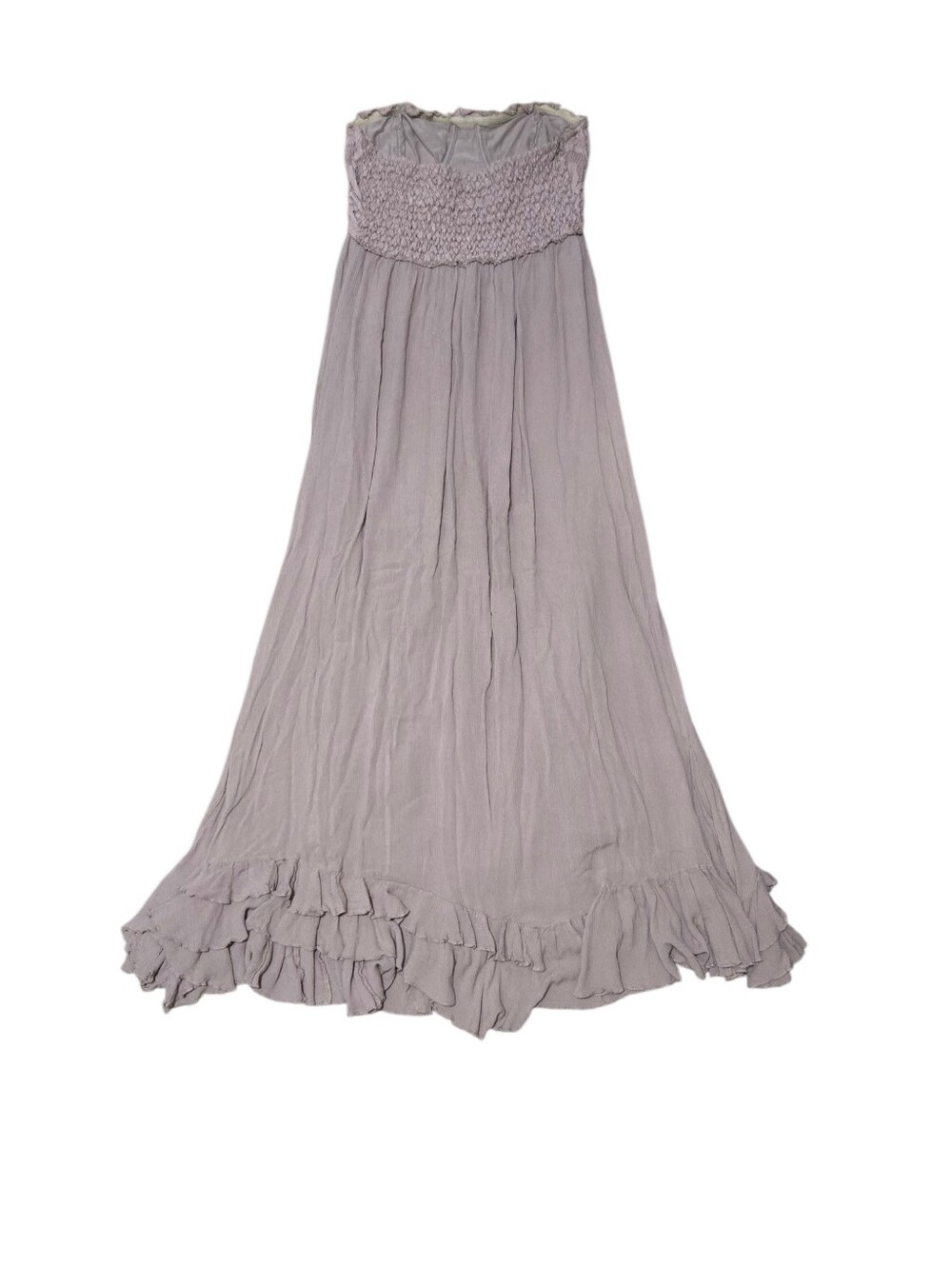Free People Adella Strapless Taupe Corset Maxi Dress with Lace Bodice Size Large - Picture 5 of 8